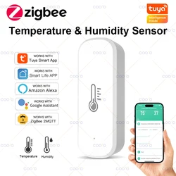 Tuya Smart Zigbee Temperature And Humidity Sensor Home Indoor Thermometer Work With Alexa Google Zigbee2MQTT in Home Assistant