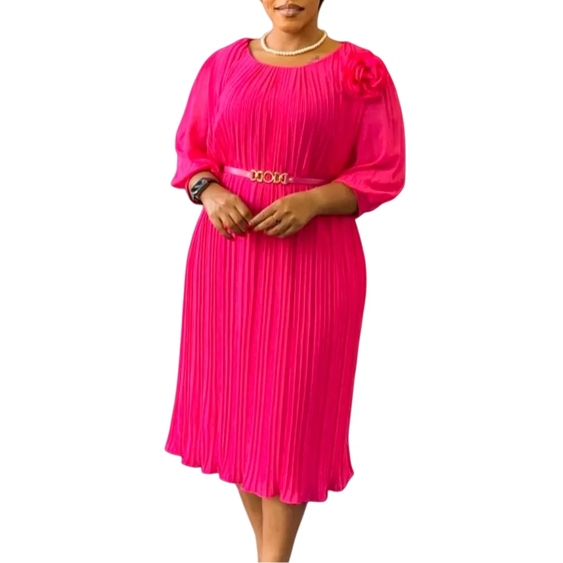 

High-Waisted Ruffled Pencil Skirt Short-Sleeved Square-Neck Solid-Color Dress Women's Fashion Elegant Office Wear