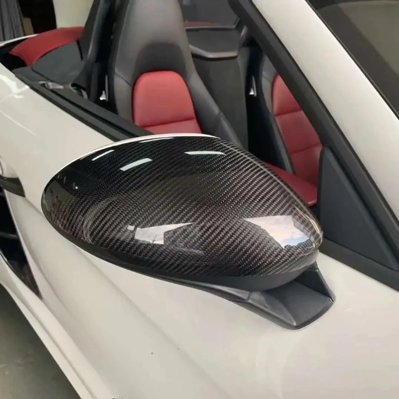 

For Porsche 982 Cayman 718 Real Dry Carbon Fiber 2016-2020 Exterior Decoration Rearview Mirror Cover Modification Accessories