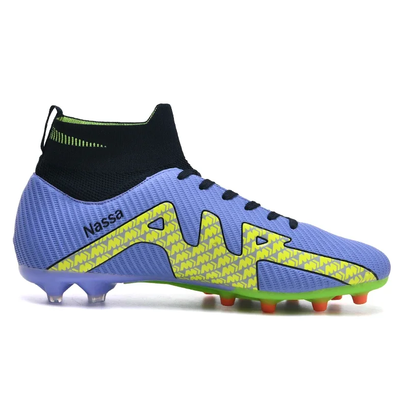 

Men's Long Spike Football Boots Adult FG/TF Soccer Shoes Non-Slip Kids High Ankle Cleats Professional Grass Soccer Sneakers 2023