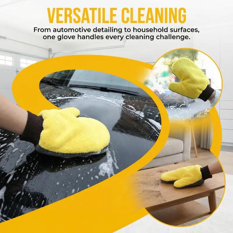 

【MO】Перчатка для мойки автомобиля из микрофибры, флисовая перчатка для детейлинга с глиняной пастой, многофункциональный полировальный инструмент для чистки автомобиля, дома и гаража
