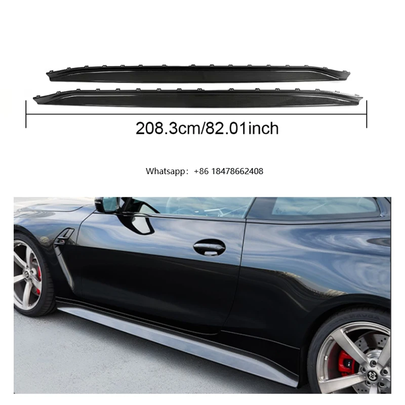 

High Quality Dry Carbon Fiber Car Side Skirts Extension for M3 G80 Original Competition 2021+ Side Skirts