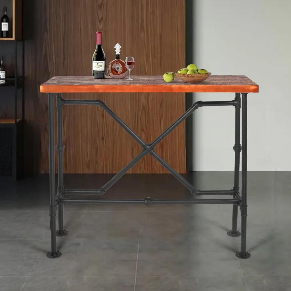 5-Piece Table & Chairs Set for Home Office Cafe Pub Bar Party Bistro,Rectangular DiningTable for2-4,FourSwivel AdjustableStools