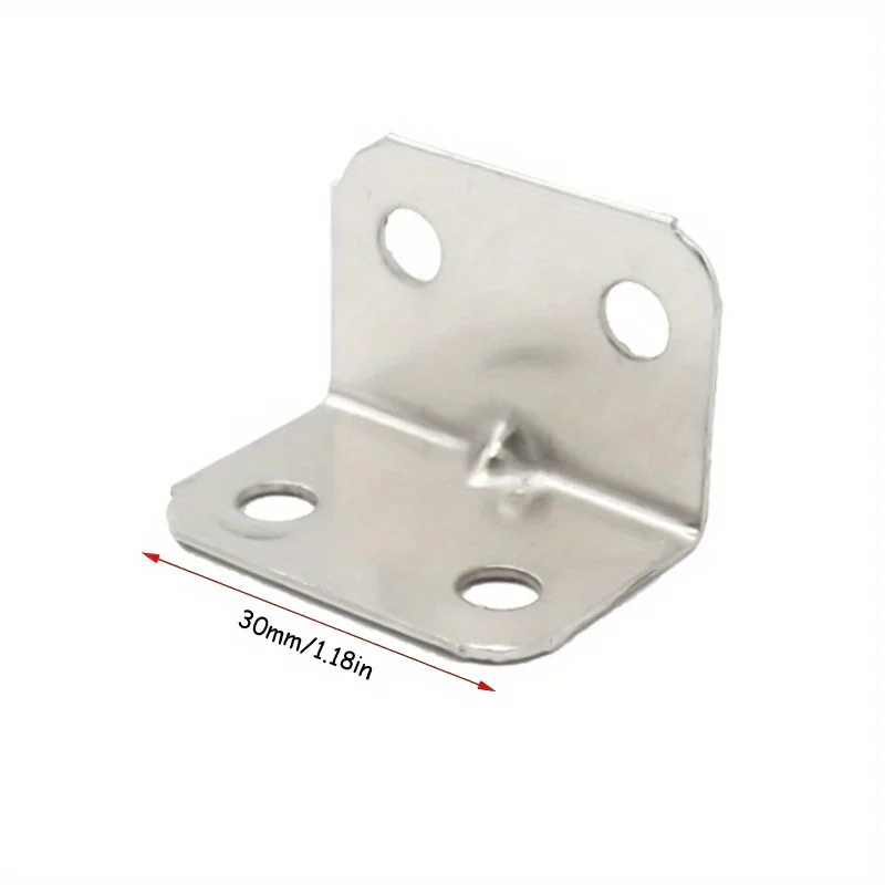 20pcs Detachable L-Shaped Corner Bracket Right Angle Fixed Bracket Wood Furniture Bedframe Cabinet Accessories Small Connectors