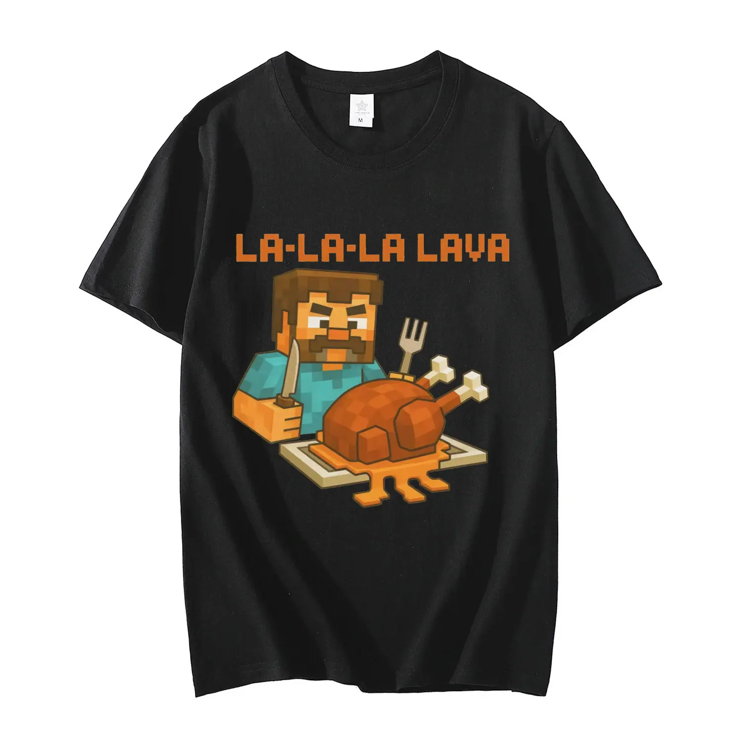 

La-La-La Lava Chicken Jockey Funny Meme T Shirt High Quality Fashion Oversized T-shirt Men Women Casual Short Sleeve T-shirts