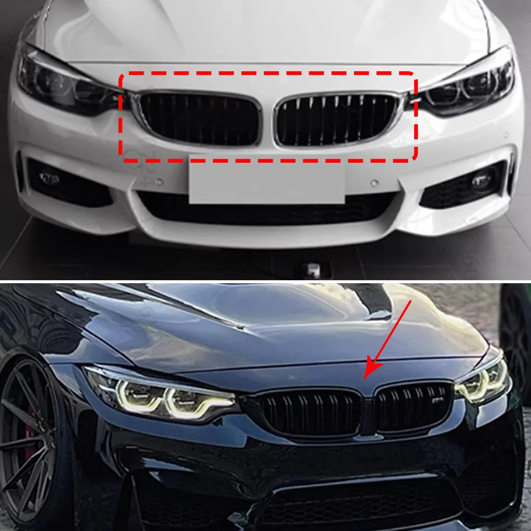 الجبهة مدخل شبكة مصبغة غطاء ليش بوبر شواء استبدال تومنج لسيارات BMW 4 سلسلة F32 F36 M3 F80 M4 F82 2013-2019 ضبط السيارة