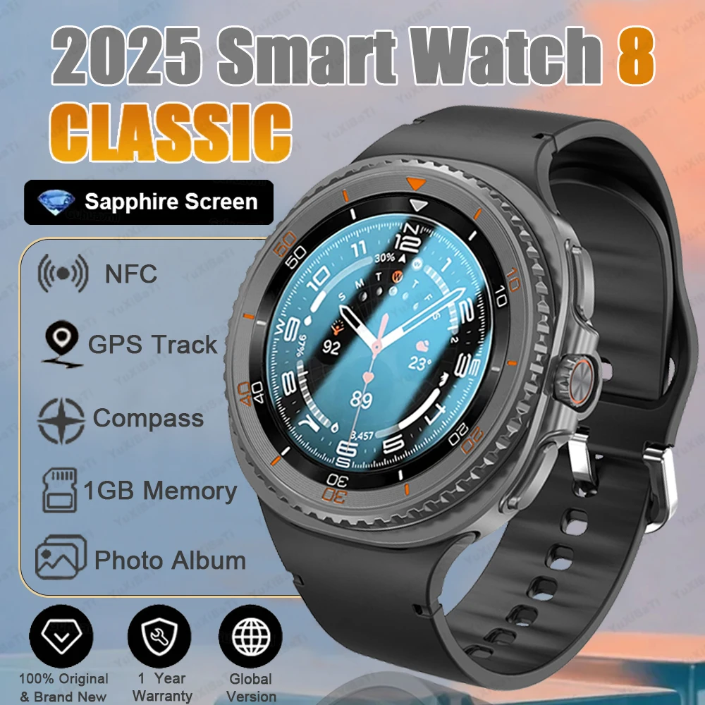 

Часы 8 Ultra Classic GPS SmartWatch 1 ГБ памяти Мужские AMOLED Call Chat GPT Часы 3ATM Водонепроницаемые спортивные фитнес-смарт-часы