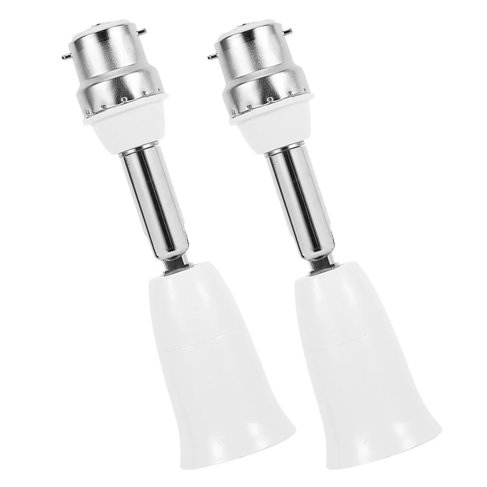 

2Pcs B22 to E27 Light Socket Extender Adjustable Vertical Horizontal Light Bulb Extension Adapter for Home Office Outdoor