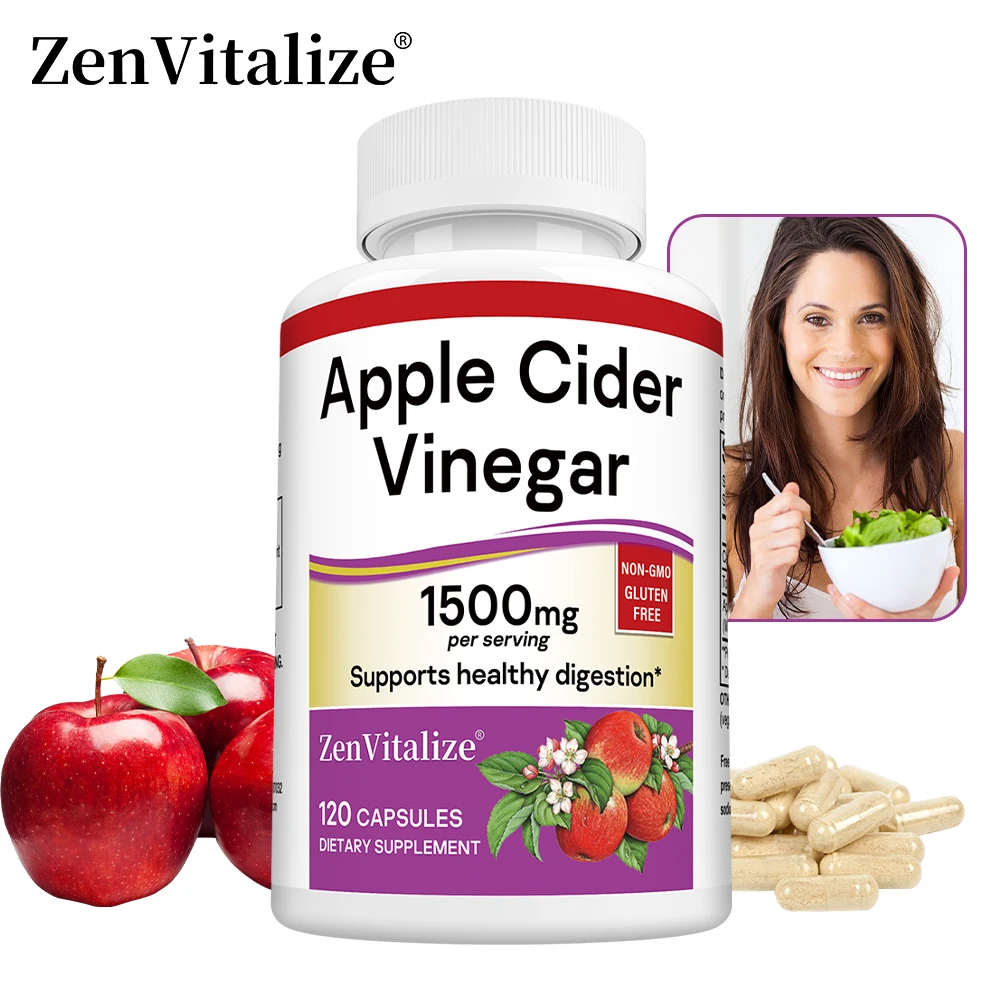 

Капсулы с уксусом Apple Cider 1500 мг — добавка для естественного пищеварения, усилителя иммунитета и очищения — 30/60/120 капсул