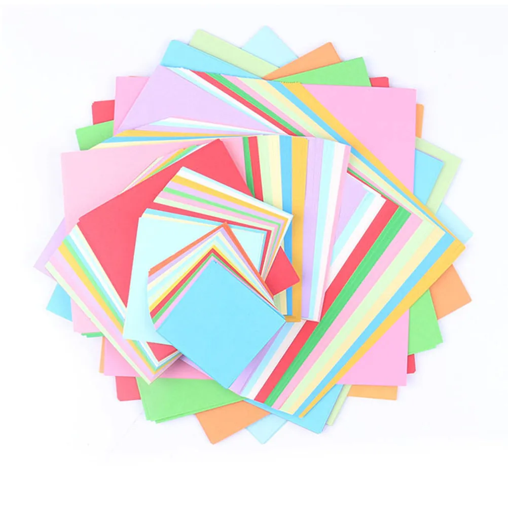 

1000 шт. цветной бумаги для оригами, квадратные листы, двусторонние, 10 цветов, для поделок, художественных проектов, рукоделия, создания бумажных журавликов