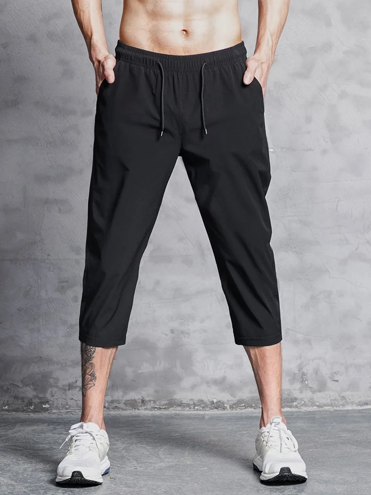 

Men's Summer Thin Casual Loose Ice Silk Qui Dry Seven-Five Sports orts Youth Active Sle Loose Fit Regular Thin