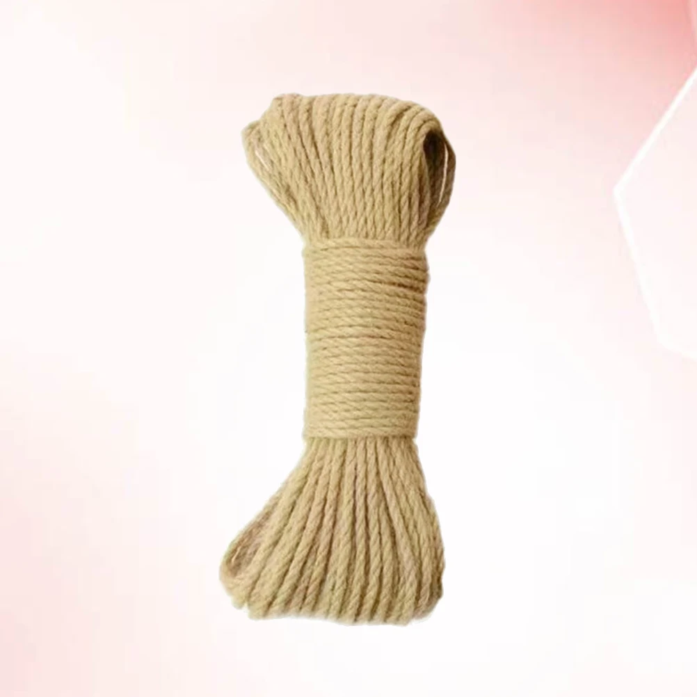 30M Diameter 8mm Hemp Rope Natural Thick Jute Hemp Rope Strong String Craft Twine for DIY Arts Crafts Christmas Gift Packing Flo