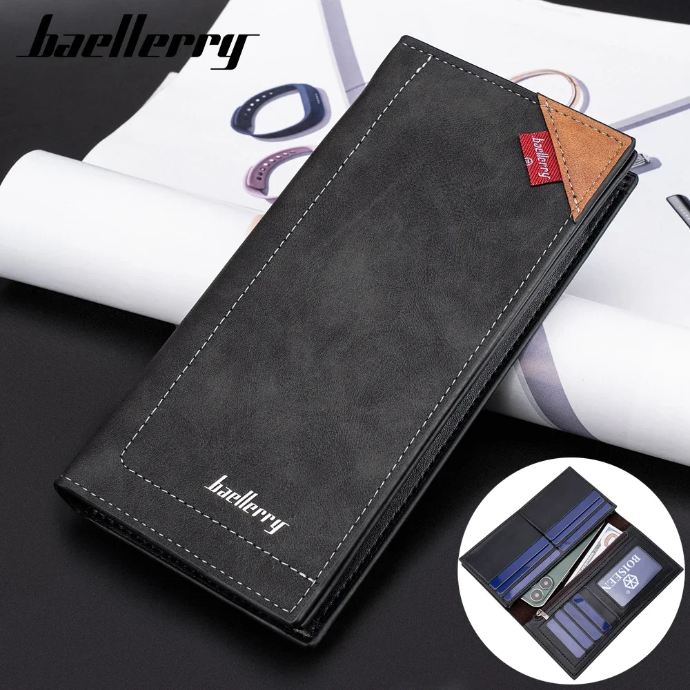 

Men Leather Wallets Long Design Fashion Purses Male Zipper Coin Pocket Multi Card Holders Slim Money Bag Phone Wallet for Men