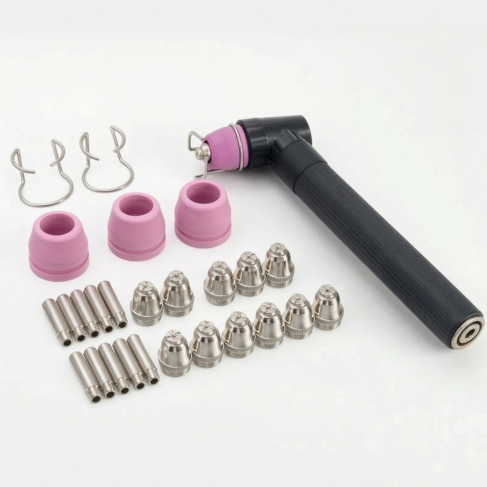 26 Pieces Arc Cutter Torch Consumables Heat-Resistant SG55 AG60 Torch Kit Nozzles with Ceramic Cups Precision Hardware