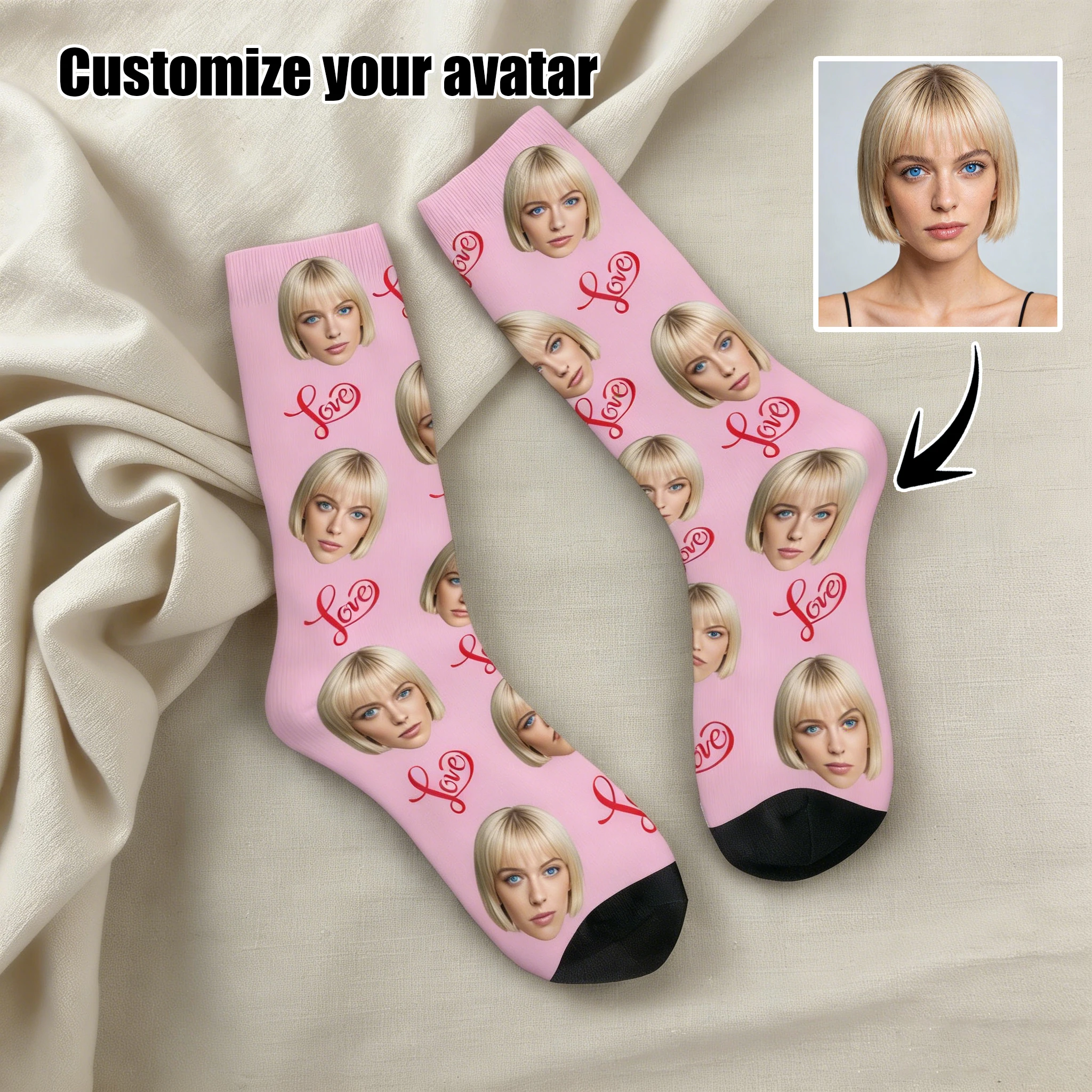 

Customized face-shaped socks DIY Unisex customized socks Personalized picture socks Photo socks Customized socks as gifts