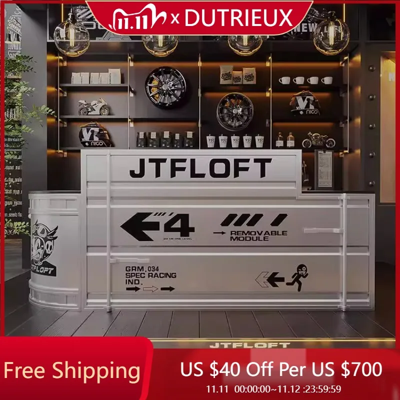 

Checkout High-end Reception Desks Front Desk Store Counter Service Reception Desks L Shaped Welcome Bureau Industrial Furniture