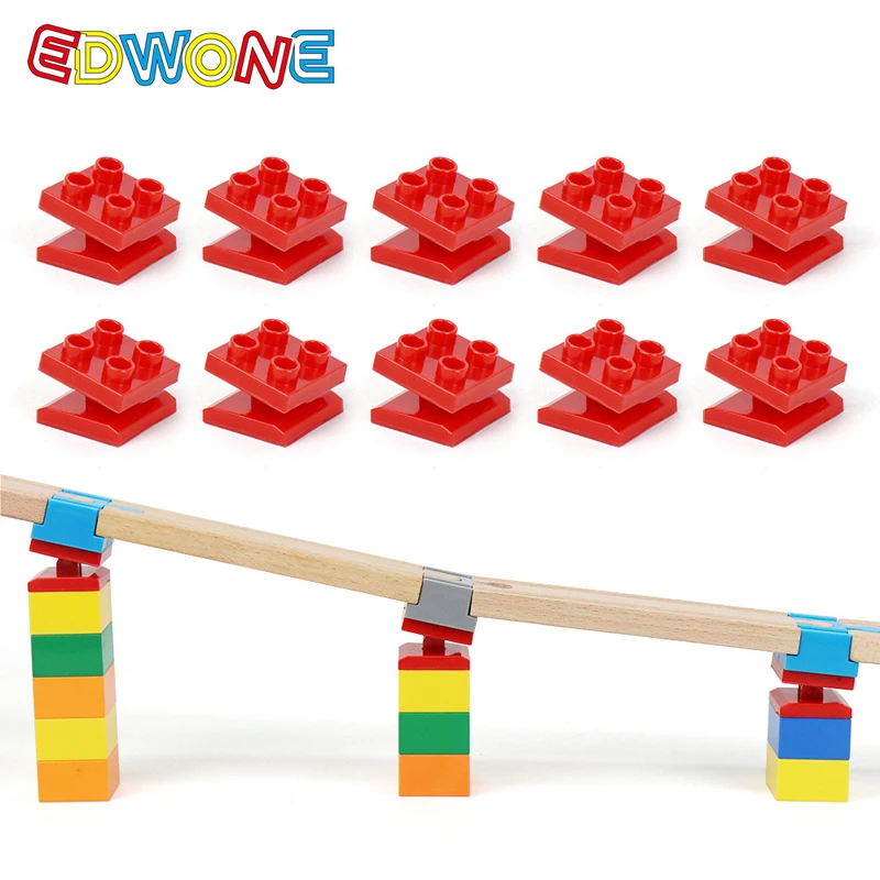 5/10pcs Wooden Track Connectors Universal Slope Building Blocks Connection Adapters fit for Brand Wooden Train Tracks Toys