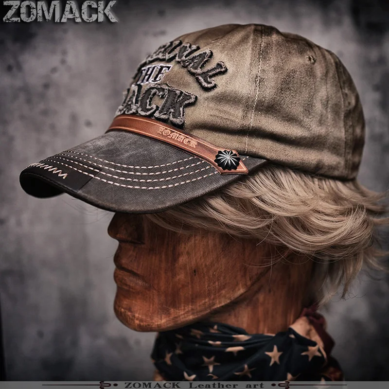 

Handmade Yuppie Hat Retro Japanese Men's Distressed Canvas Baseball Cap Big Circumference Soft Top Letter Duck Truck Ripped
