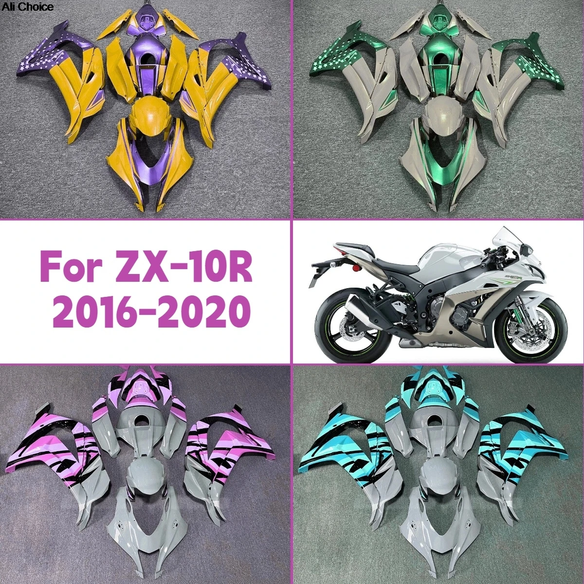 

ABS Fairings 2016-2020 ZX-10R Motorcycle Fairing Kit Panels Custom Fit for 16-20 Kawasaki ZX 10R