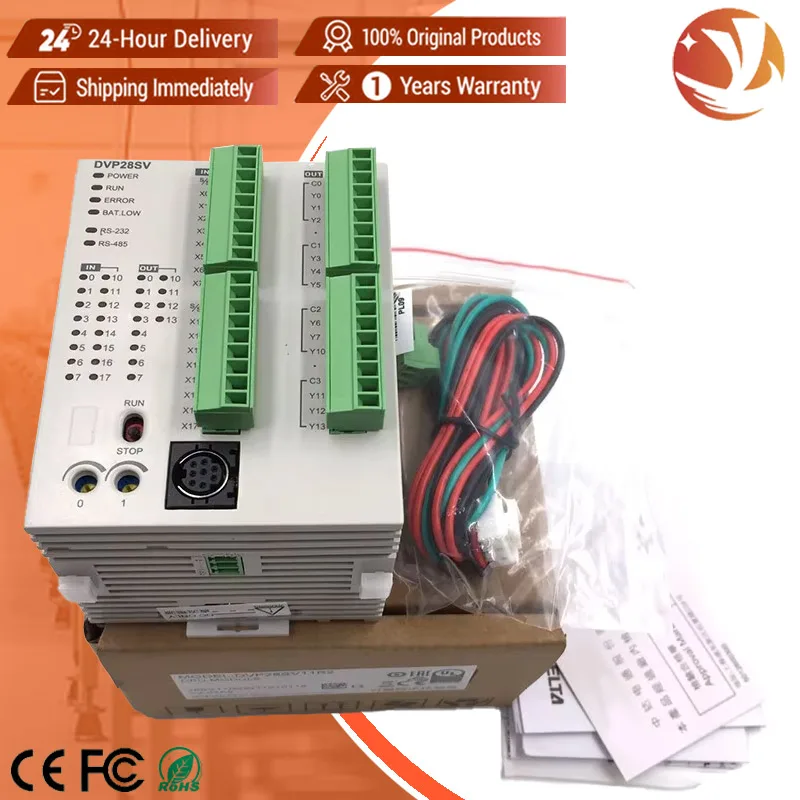 New Original DVP28SV11T2 Protection Application 24VDC 16 Points Digital Input 12 Output PLC Programming Controller