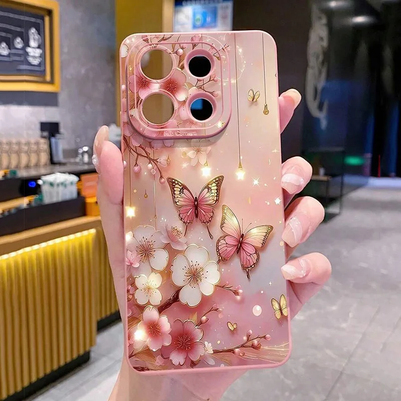 Case for Xiaomi Redmi Note 14 13 12 11 Pro Plus 5G 12S 11S 10S 10 Redmi 13C 12C 14C 4G Butterfly & Floral Shockproof Phone Cover