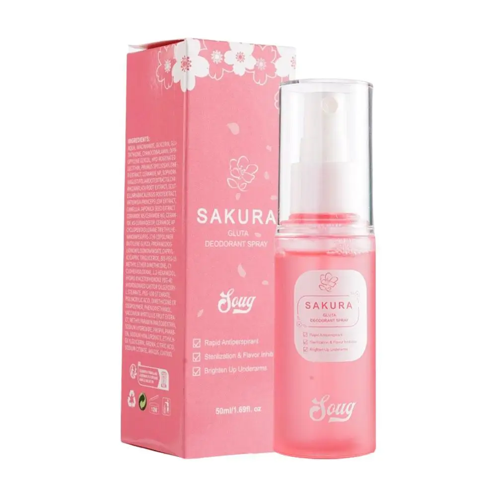 50ml Sakura Gluta Deodorant Spray Brighten Up Underarms Antiperspirant Body Care