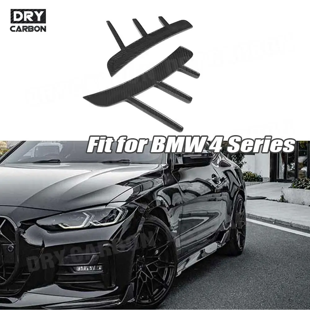 

Dry Carbon Fiber Car Front Bumper Air Vent Decoration Trim Spoiler Canards Splitters for BMW G22 G23 Coupe 2021+ Accessories