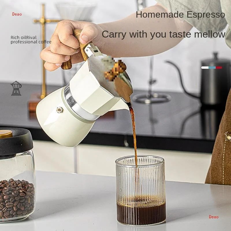 

Moka Three-Generation Double Valve Household Italian Percolator Appliance Machine Concentrated Pot Mocha Hand Made Coffee Maker