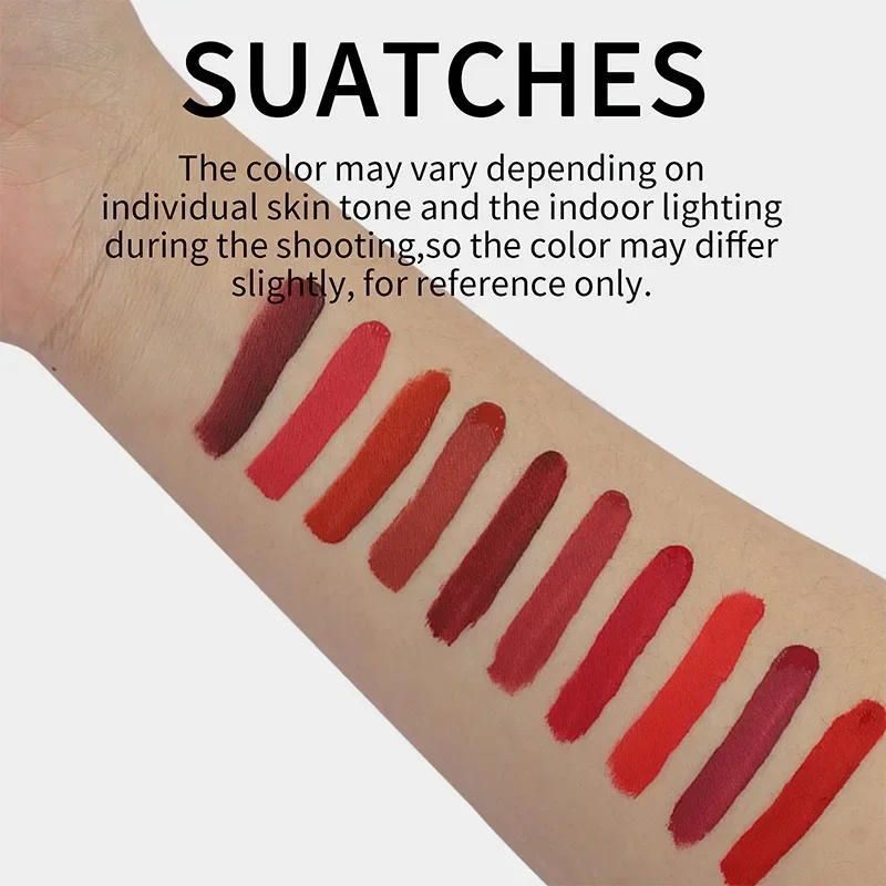 10個入り マットベルベットリップグロスセット - 保湿力のあるべたつかないリキッドリップスティックコレクション