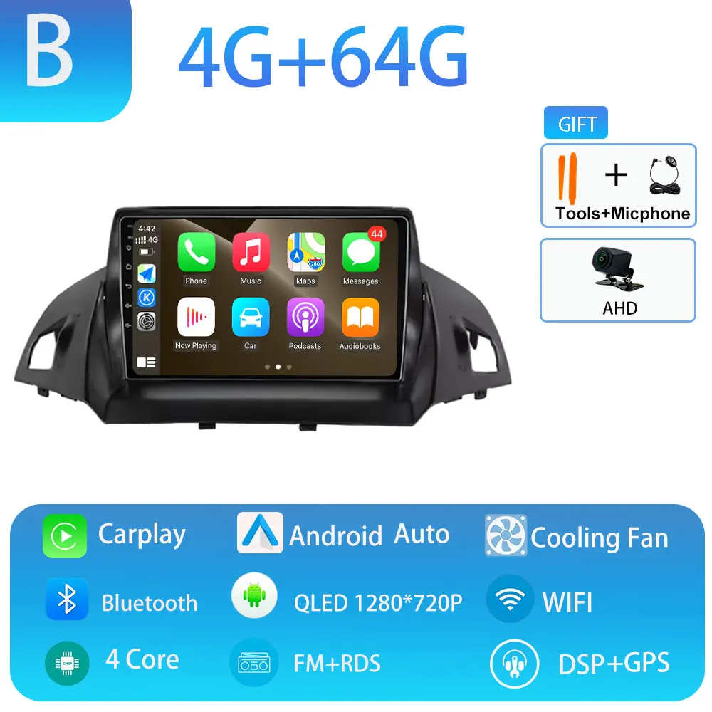 Autoradio voor Ford C-MAX Kuga 2 Escape 3 2012-2019 Carplay Autoradio Android 15 Auto GPS Auto Multimedia touchscreen 4G WIFI