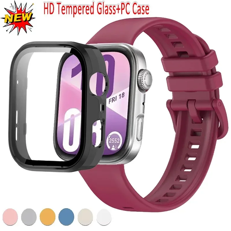 HD-PC-Gehäuse aus gehärtetem Glas für Huawei Watch Fit 3-4-4 Pro-Bildschirm Rundumschutzschale Huawei Watch Fit 4 Pro Bumper Cover