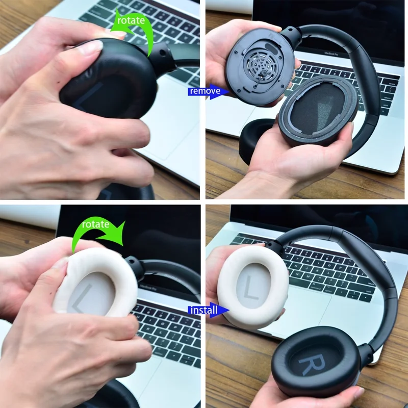 VEKEFF استبدال بطانة للأذن لسماعات TOZO HT2/HT2 الراحة فوق الأذن وسادة لينة رغوة الذاكرة وسادة الأذن يغطي