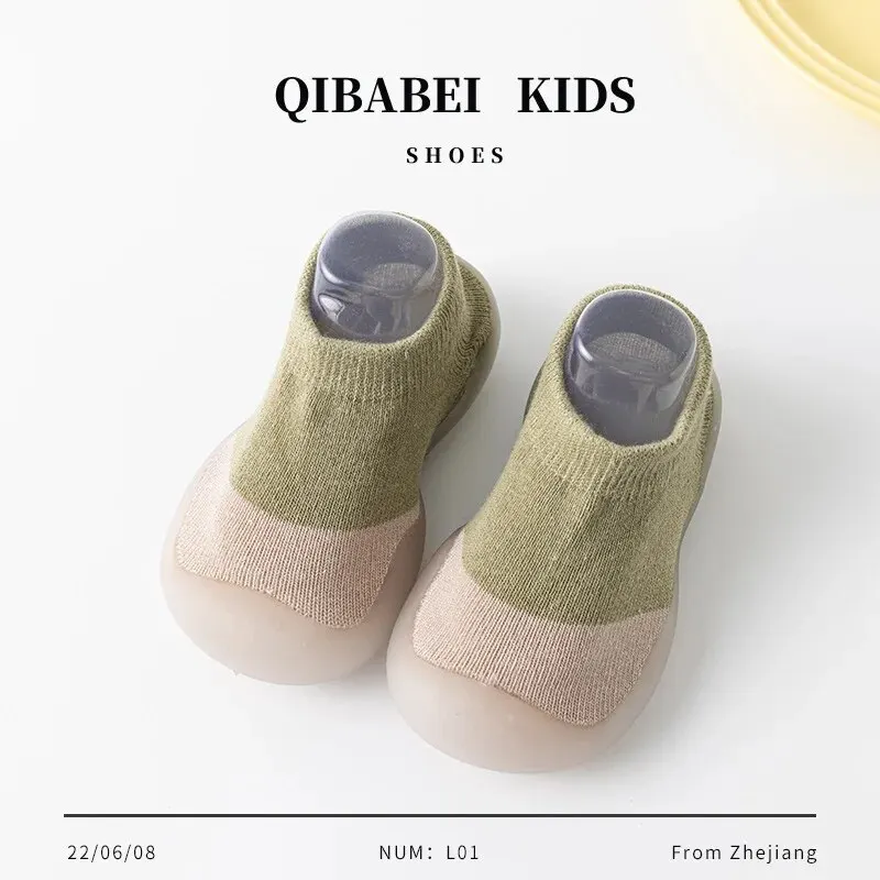 The New Korean Version of Fashion Is Cute Elastic Non-slip Soft Soles Without Foot 0-2 Years Old Boys and Girls Toddler Shoes