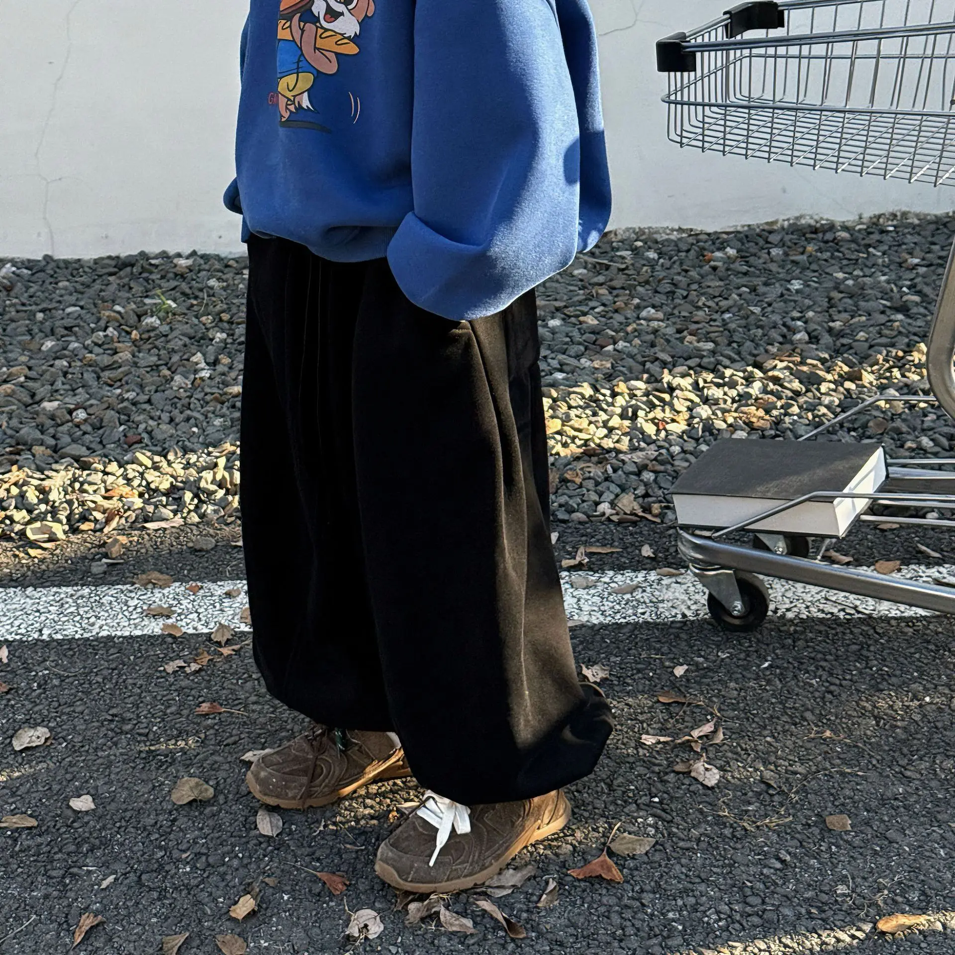 الأطفال ملابس الاطفال بلون سراويل تقليدية 2025 شتاء جديد الكورية نمط موضة الصوف الفتيان السراويل العصرية الدافئة