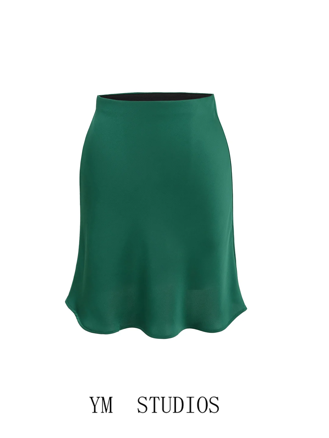 

Retro Acetate Satin Glossy f Skirt Women's Cool Aosphere Drapey A-Line ort Skirt Busin Sle High Waist Elastic Waist