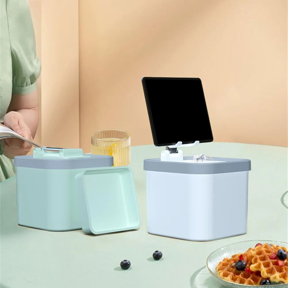 

Detachable Tray Phone Tablet Stand 3in1 Storage Box Plastics Adjustable Phone Holder White/Green Desk Organizer Easy to Clean