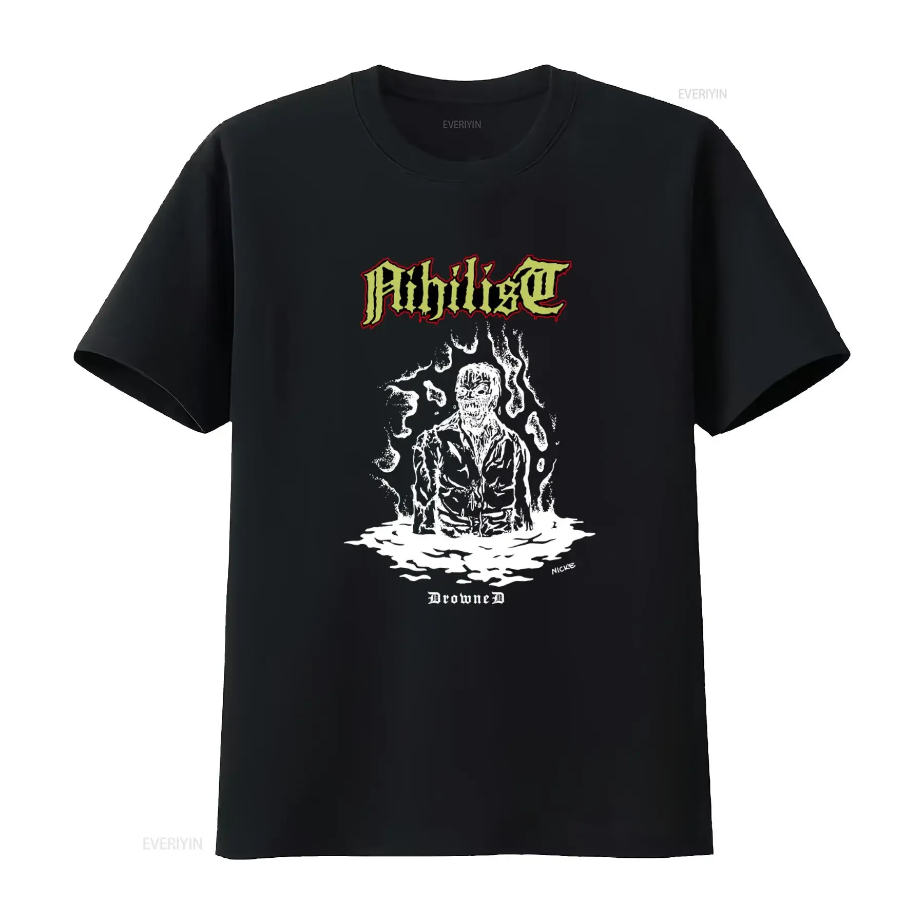 Vintage 90s Nihilist T Shirt Large Size with Drowned Zombie Design Perfect for Retro Horror Fans vintage Washed streetwear