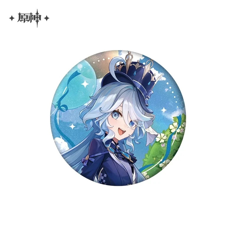 [Echte] Game Genshin Impact Jubileumviering Serie 65Mm Blikken Badge Cosplay Anime Personage Mode Broche Kids Cadeau