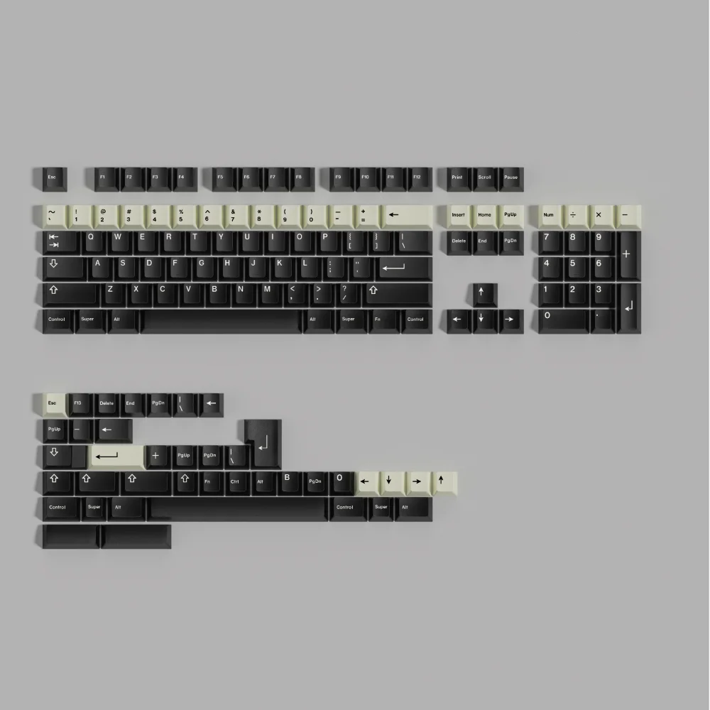 PBT Keycap Cherry Profile Graphite Keycaps Dye Sublimation Black White Key Cap For MX Keyboard Accessories 2.25U 2.75U ISO Enter