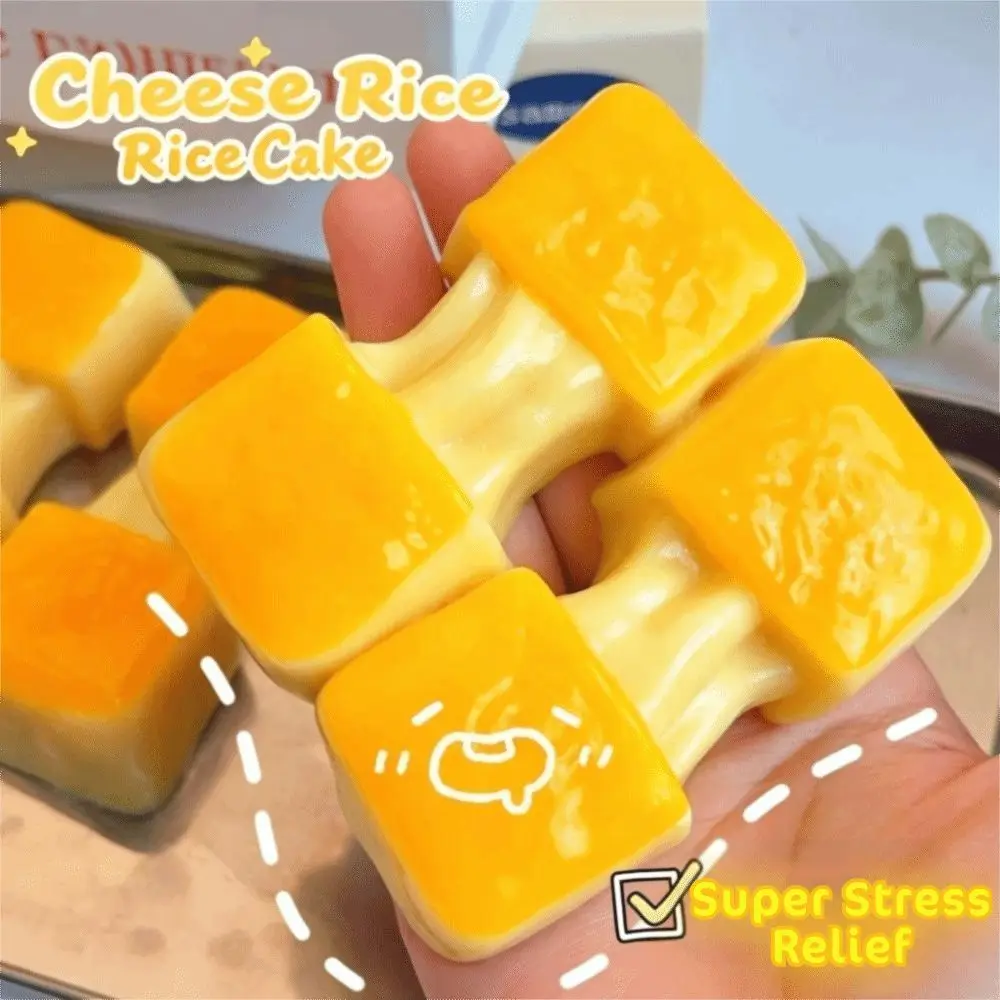 

New Soft Rice Cake Stress Relief Realistic Stretchy Squeeze Fidget Slow Rebound Sticky Surface Rice Cake Squeeze Hand Play