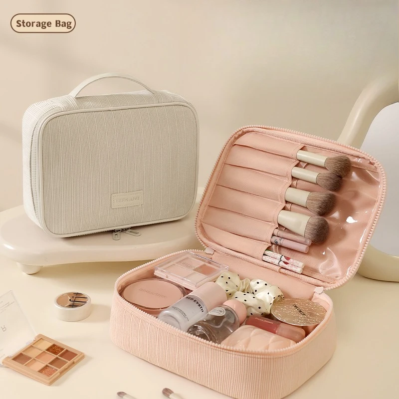 حقيبة مستحضرات التجميل المحمولة للسيدات ذات سعة كبيرة ومقصورات للسفر وأدوات الزينة المحمولة #2