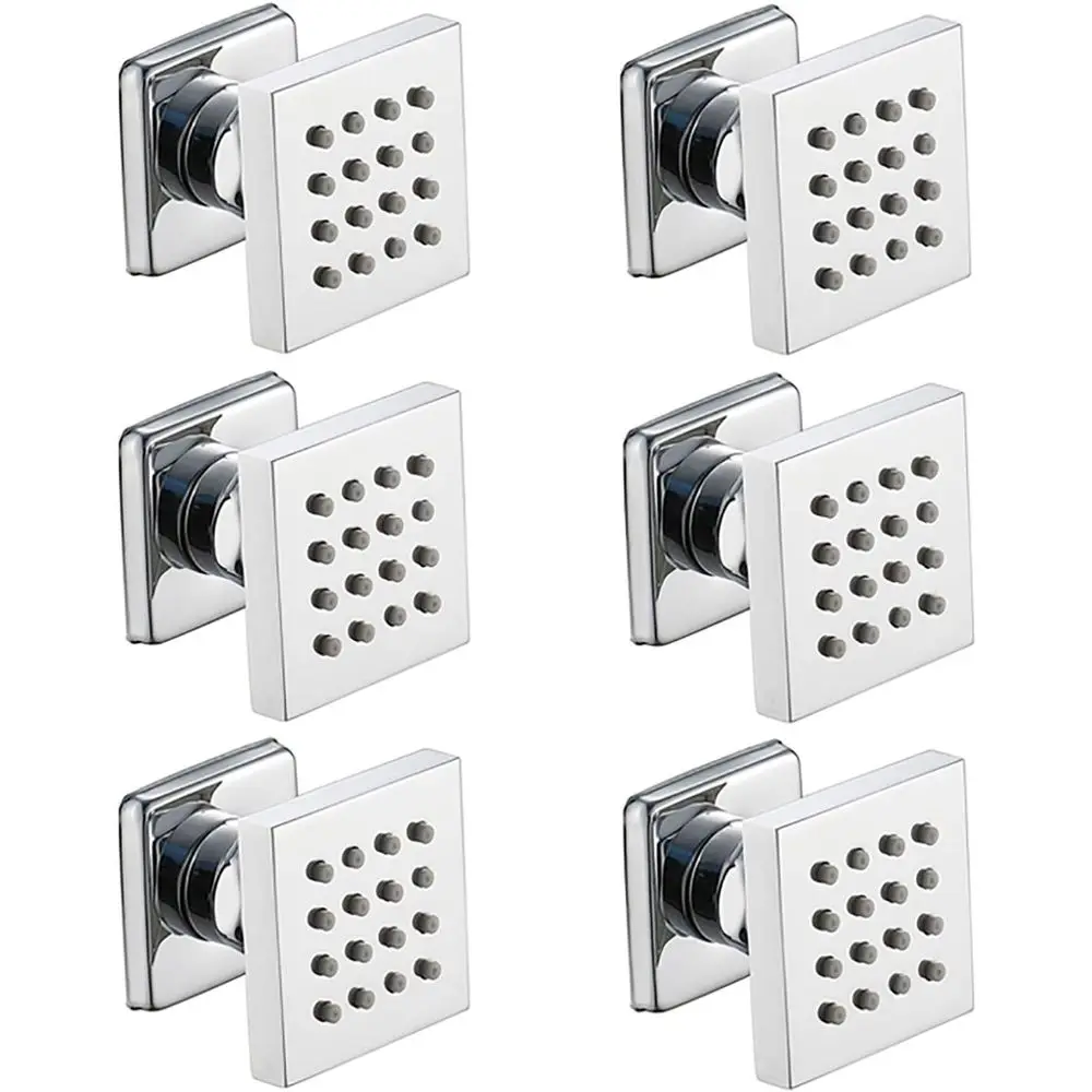 

6-Piece 2-Inch Brass Shower Spa Jets, Wall-Mounted Adjustable Side Sprays for Bathroom