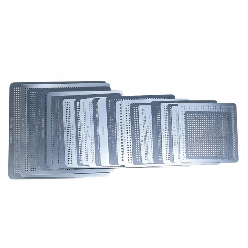 BGA universal template 27 pieces. Universal direct-heating type template. Suitable for SMT SMD chip repair and simple support.