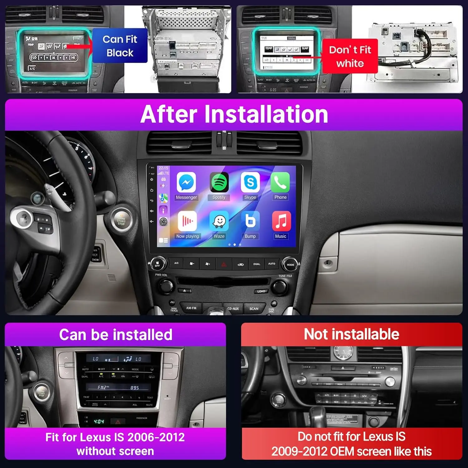 Android 13 Car Radio for Lexus IS 250 IS200 is300 Is350 2006-2012 Carplay GPS Multimedia Stereo Wifi 10Inch 2din touch Screen ﻿