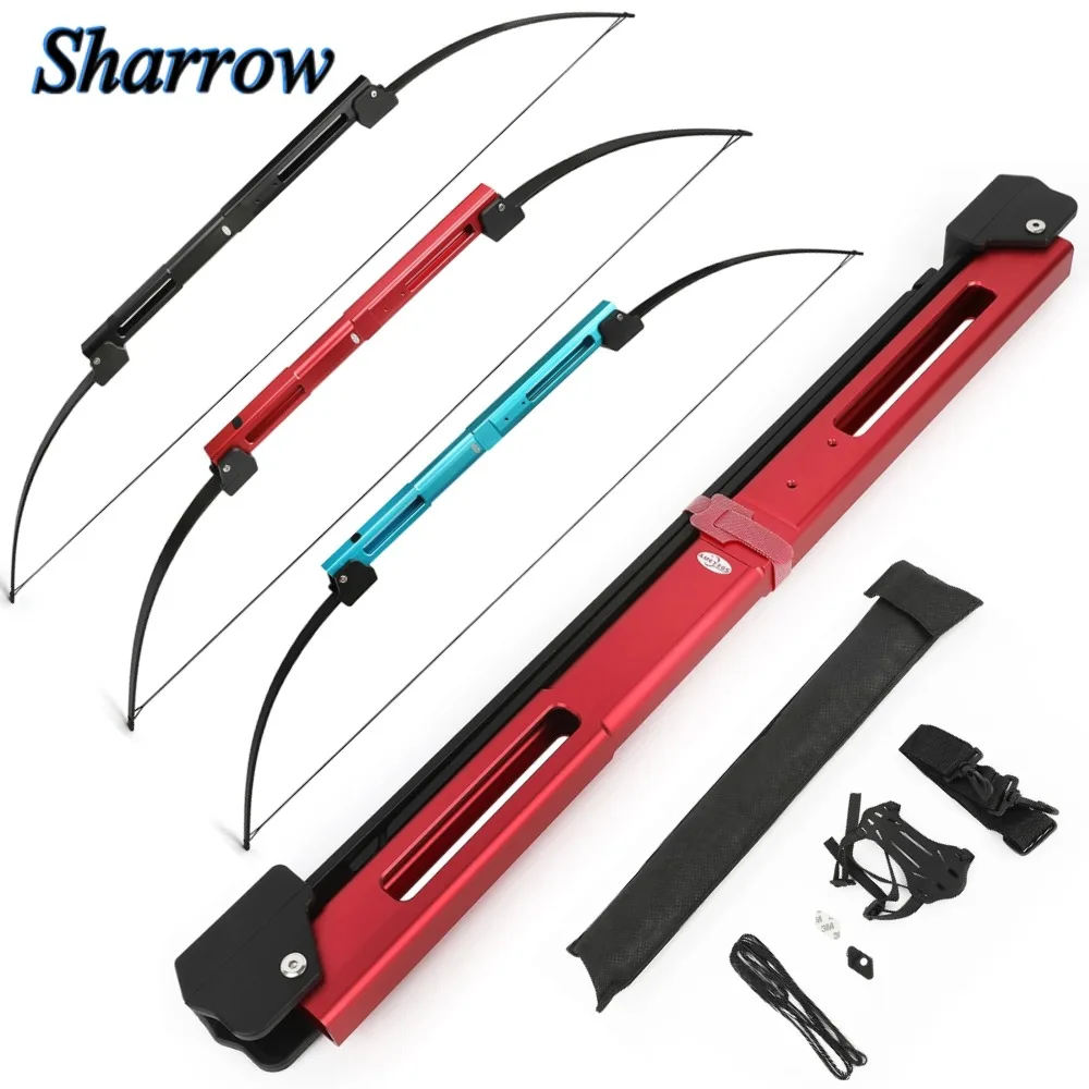 1set 35lbs Folding Bow 58inch Archery Takedown Hunting Recurve Bow Left/Right Hand Aluminum Handle Outdoor Portable Straight Bow