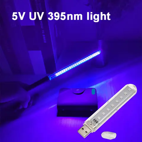 보라색 LED 조명 램프, USB 5V 저전압 스트립 모양, UV 395nm 보라색 LED 조명 램프, USB 5V 저전압 스트립 모양, UV 395nm