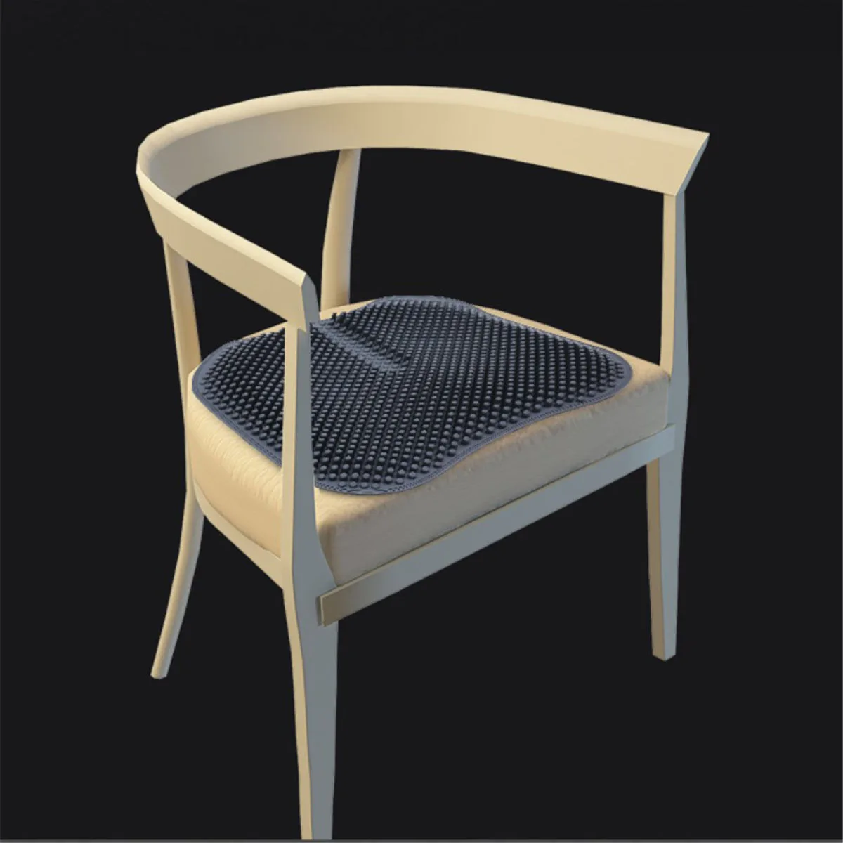 

Car Silicone Seat Cushion Breathable Massage Pad For Office Wheelchair Black Auto Interior Use