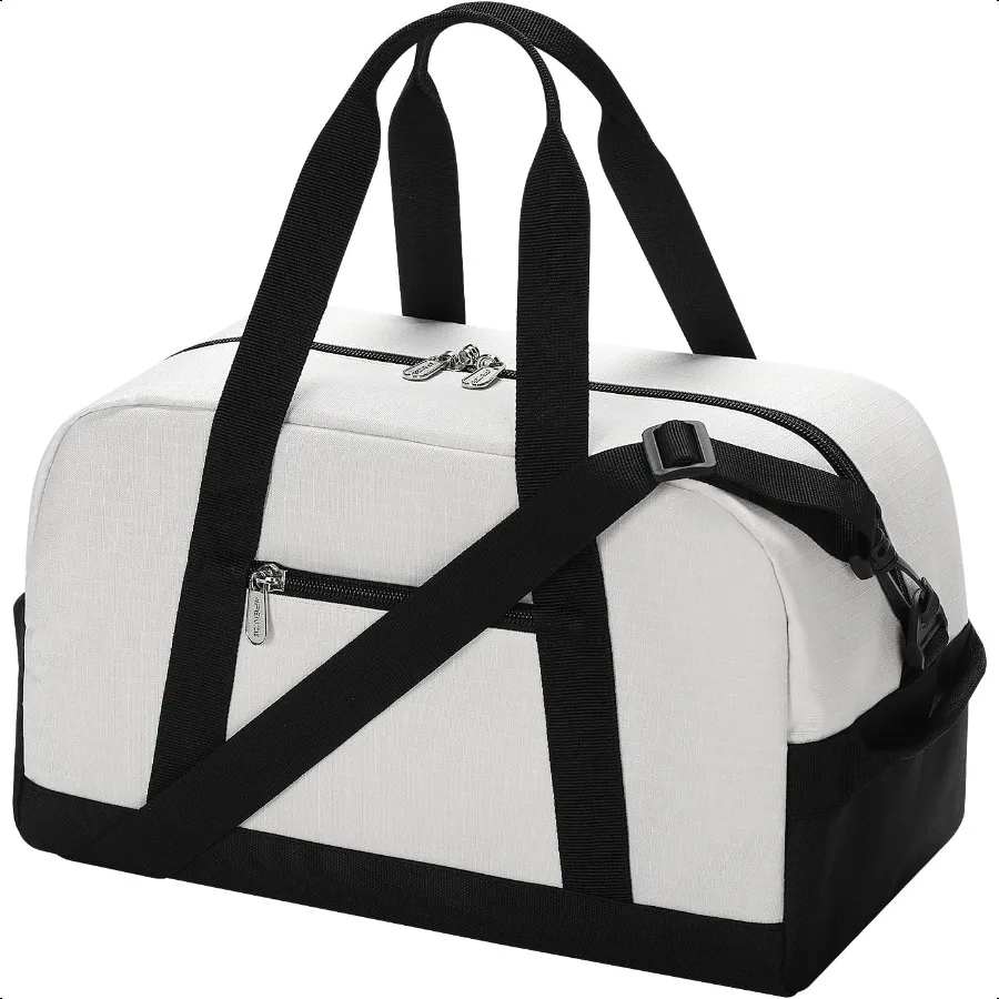 

Small Gym Bag 14 inch lightweight Carry On Mini Duffel Bag for Travel Sport Beige