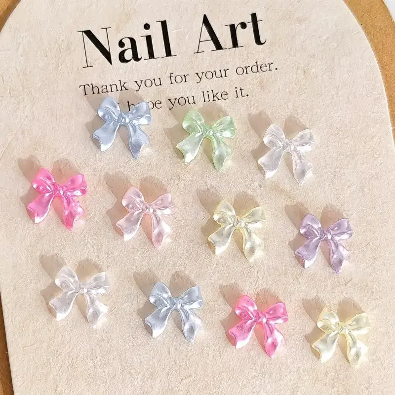Bow Mix Nail Charms 3D Ice Translucent Multicolour Nail Decorations Accessories Rhinestones Nail Art Enthusiasts