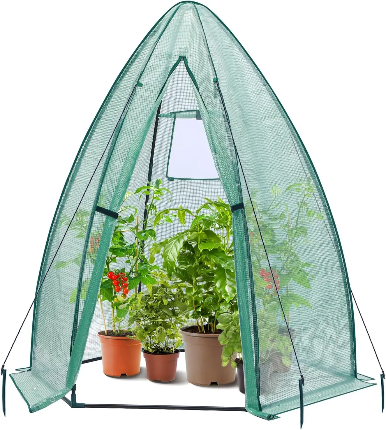 

Portable Plant Protector from Animals, Greenhouse for Outsides with Durable PE Cover, Heavy Duty Green House with Zippered